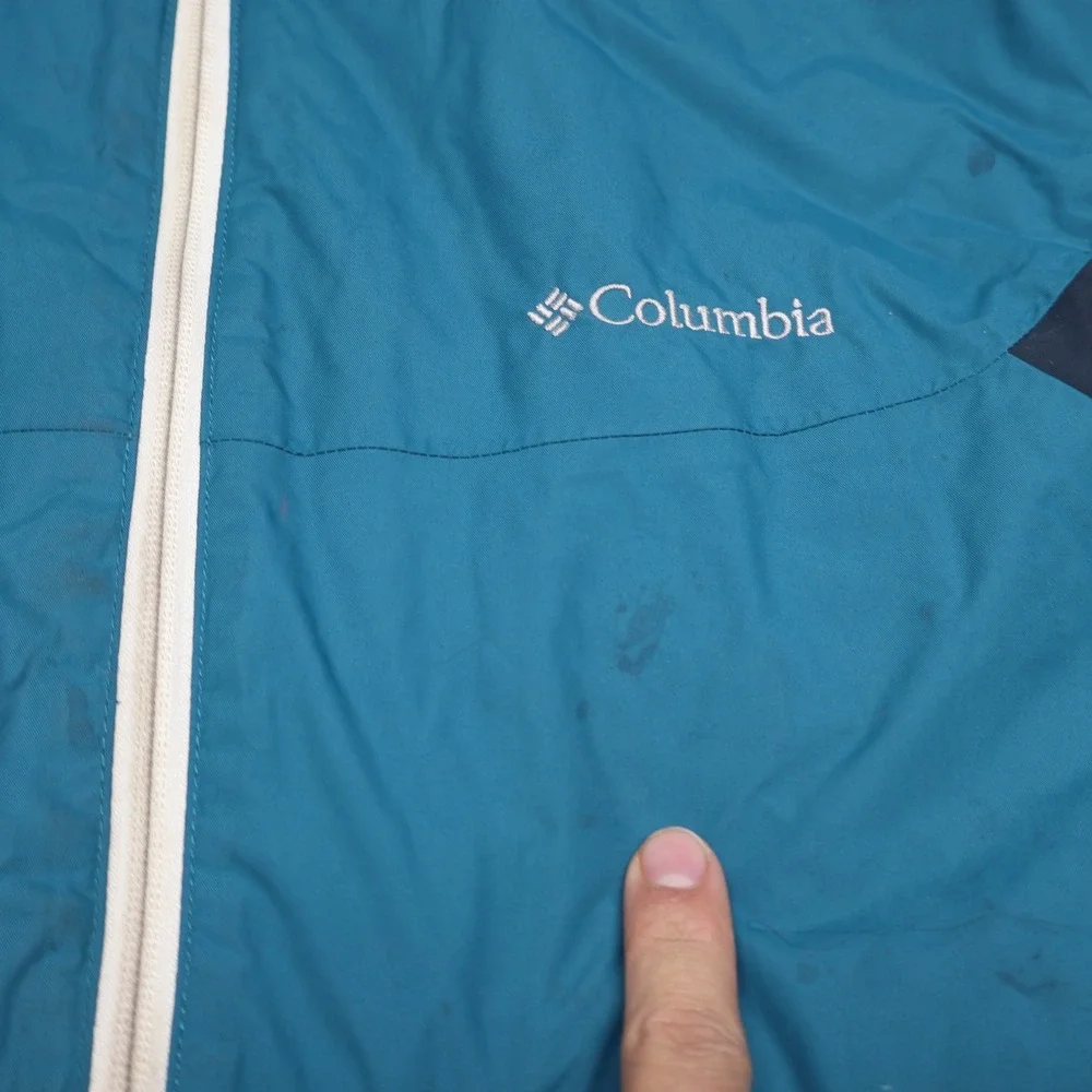 Columbia Jacket Womens Large Blue Insulated Thermal Coil Full Zip Hooded Winter